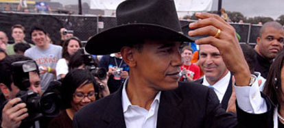 Obama plays cowboy in Texas Obama Cowboy Texas