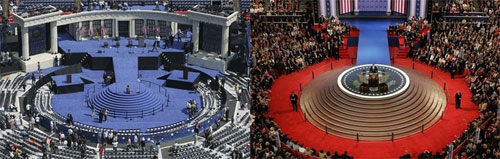 Bush Obama Convention Stages